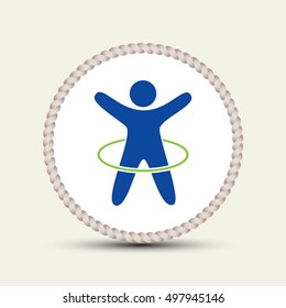 child turns the hoop