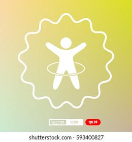 child turns the hoop, icon, vector