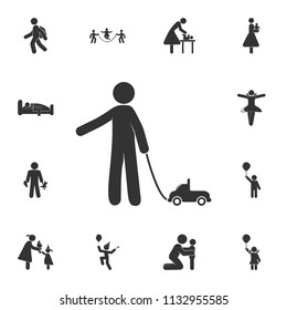 child with a typewriter icon. Detailed set of children life. Premium graphic design. One of the collection icons for websites, web design, mobile app on white background