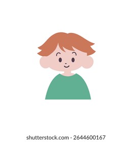Ilustração desenhada à mão do ícone de criança na parte superior do corpo [boy]
