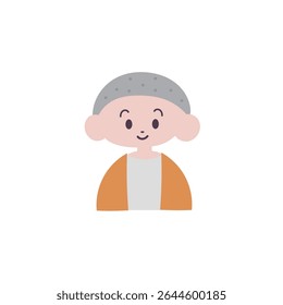 Child upper body icon hand-drawn illustration [boy]
