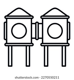 Vector de contorno de icono de vacaciones secundarias. Parque acuático. Juego de verano