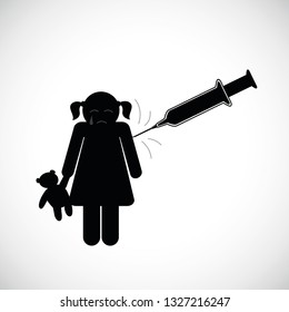 child vaccination concept medical immunization patient healthcare vector illustration EPS10