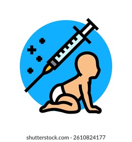 child vaccination immunization color icon vector. child vaccination immunization sign. isolated symbol illustration