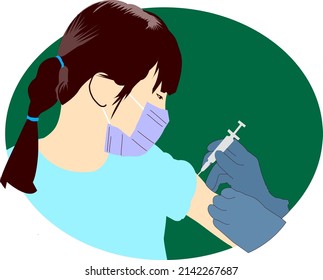 Child Vaccine Vector Illustration. The coronavirus (COVID-19) vaccines are safe and effective for children aged 5 to 15 to give them the best protection against COVID-19.
