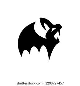 Child vampire, small and spooky bat silhouette for attributes of halloween