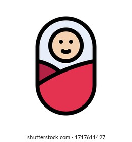 Flachfarbsymbol der Vektorillustration für Kinder 