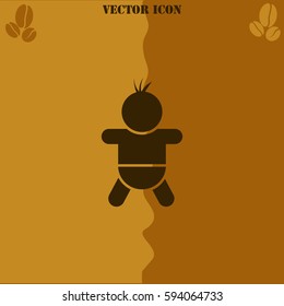 Child vector  icon Coffee symbol background.