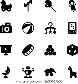 child vector icon set such as: toys, sound, rubber, bell, orchestra, focus, doll, musical, moon, presentation, frame, beach, stick, entertainment, board, musician, orange, moonlight, dress, western