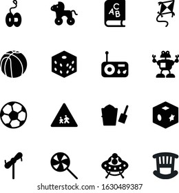 child vector icon set such as: signs, science, caution, kid, books, cube, futuristic, image, lucky, spaceship, spacecraft, alien, sandbox, outdoor, fiction, kite, cover, element, knowledge, alphabet