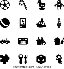 child vector icon set such as: machine, cube, animal, car, ferry, ship, cyborg, small, computer, strong, bright, gaming, button, moving, gardening, activity, stick, bird, food, power, competition