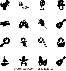 child vector icon set such as: care, lollipop, sweet, castle, gold, candy, controller, wing, console, dinosaur, machine, babushka, concept, build, flight, brown, striped, balloon, vehicle, block