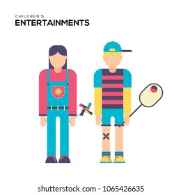 Child vector illustration symbol object. Flat icon style concept design