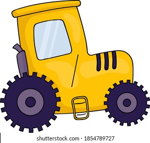 ilustración de vector secundario tractor amarillo