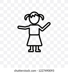 Child vector linear icon isolated on transparent background, Child transparency concept can be used for web and mobile