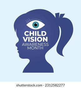 child vision awareness month design template for celebration. boy and girl silhouette design. child vision vector illustration.