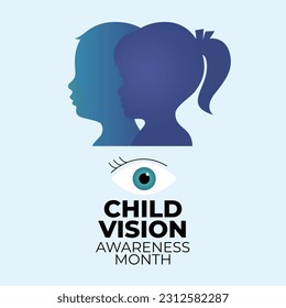 child vision awareness month design template for celebration. boy and girl silhouette design. child vision vector illustration.