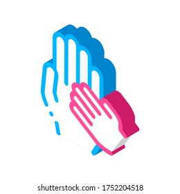 Child Volunteers Support vector isometric sign. color isolated symbol illustration