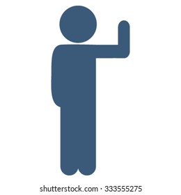 Child Vote vector icon. Style is flat symbol, blue color, rounded angles, white background.
