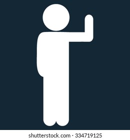 Child Vote vector icon. Style is flat symbol, white color, rounded angles, dark blue background.
