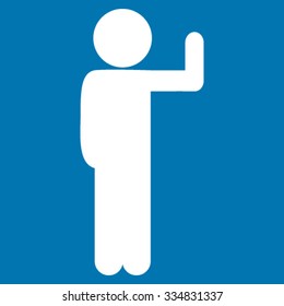 Child Vote vector icon. Style is flat symbol, white color, rounded angles, blue background.
