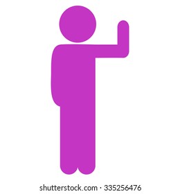 Child Vote vector icon. Style is flat symbol, violet color, rounded angles, white background.