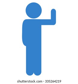Child Vote vector icon. Style is flat symbol, cobalt color, rounded angles, white background.