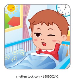 Child wake up vector illustrated