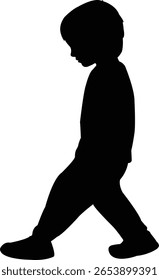 a child walking body silhouette vector