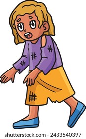 Child Walking Cartoon Colored Clipart Illustration