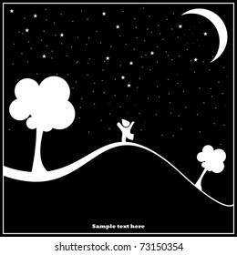 A child walking in the night