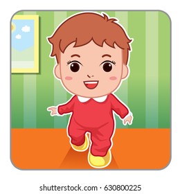 Child walking vector illustrated