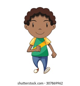 Child walking, vector illustration, isolated