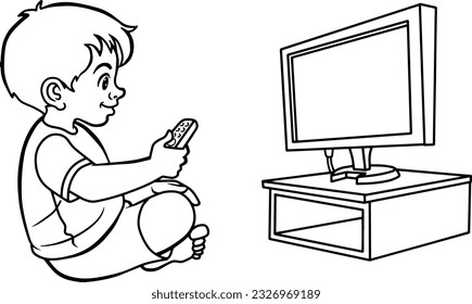  Kinderfernsehen, Vektorgrafik einzeln auf weißem Hintergrund