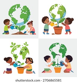 Diseño de Arte vectorial de semillas de árbol de riego infantil