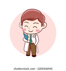 A child wearing a doctor's outfit cartoon character illustration