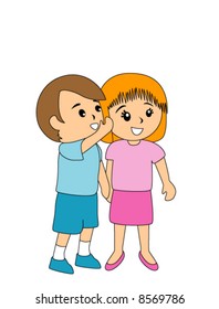 Child whispering - Vector