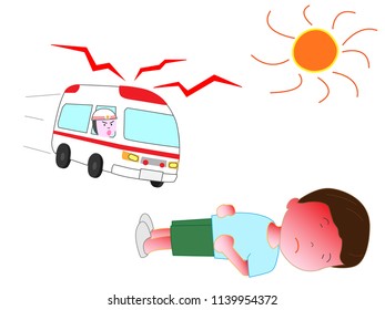 A child who became a heat stroke.
