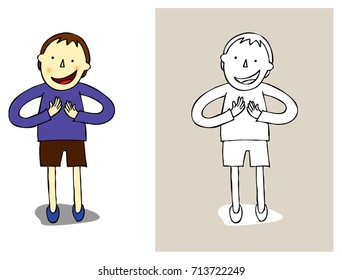 A child who celebrates with clapping.A child clapping hands.