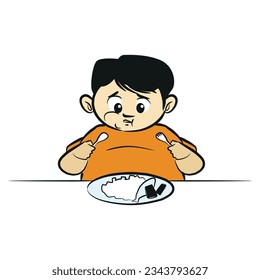 a child who is eating too much