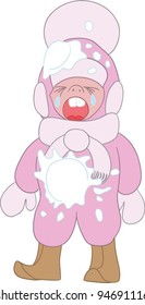 The child, who was hit with snowballs