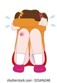 The child who is hurt, and cries.