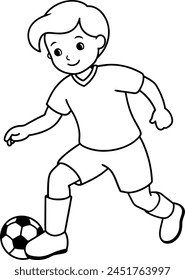 


         child who play football vector illustration.