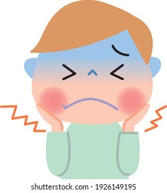 A child whose tooth hurts due to tooth decay 