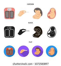 Child in the womb, scales, test. Pregnancy set collection icons in cartoon,black,flat style vector symbol stock illustration web.