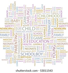 CHILD. Word collage on white background. Vector illustration.