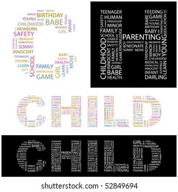 CHILD. Word collage. Vector illustration.