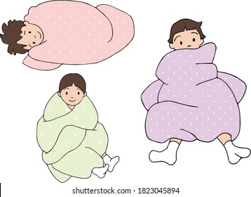 
Un niño envuelto en una manta linda