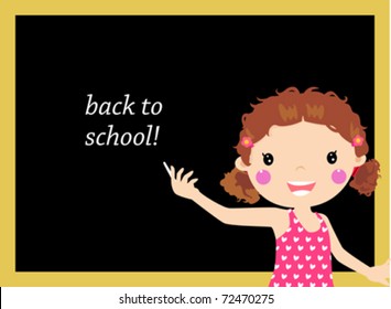 Child writing on chalkboard vector
