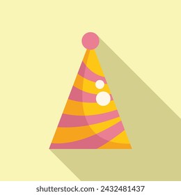 Child xmas hat icon flat vector. Cone cap. Activity star covering